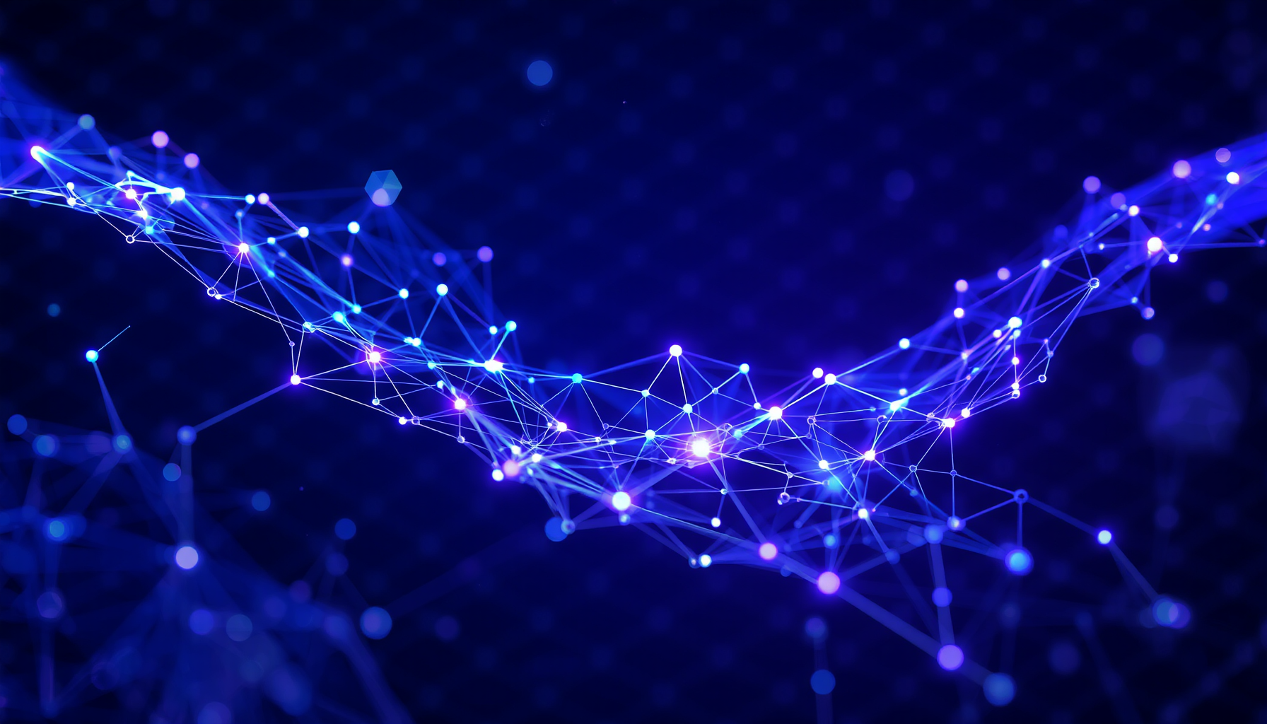 AI-powered financial intelligence — neural network visualization of automated expense categorization and fraud detection